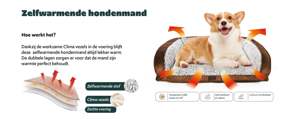 Quapas! Zelfverwarmend Bed Grijs